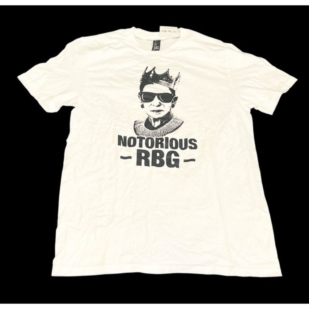 Notorious RBG Ruth Bader Ginsburg Graphic T-Shirt White NWT Men Small
